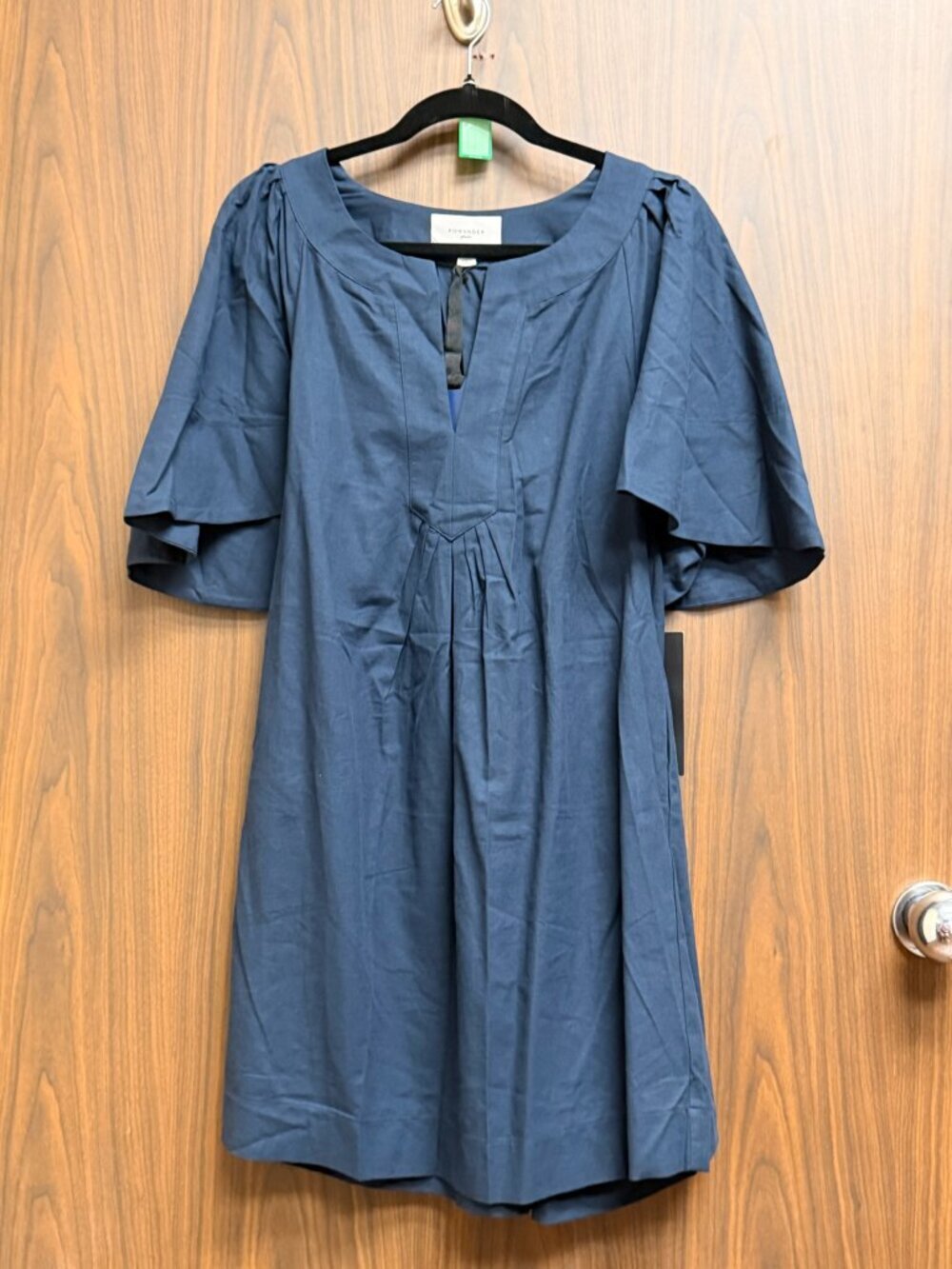 Pomander Place Navy Short Flutter Sleeve Mini Dress